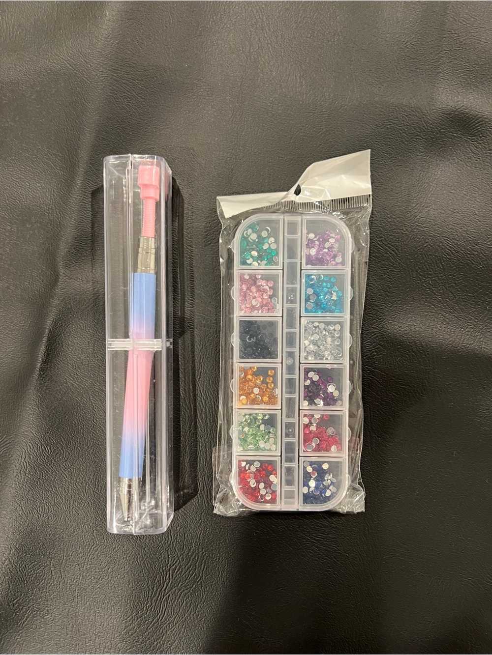 Gradient Pink & Blue Stylus with Multi-Color Rhinestone Kit